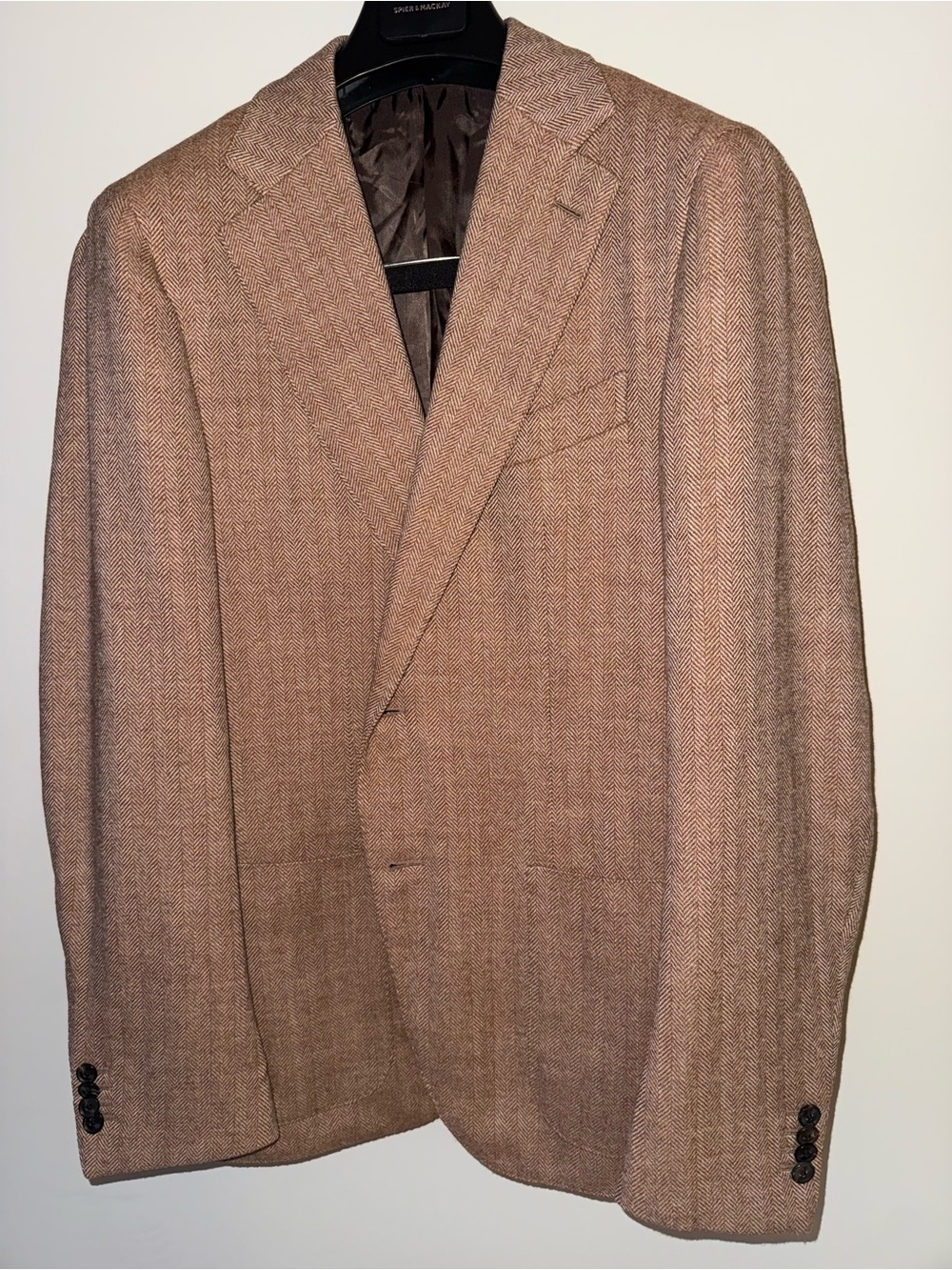 NWT men’s Tan Herringbone Wool Blazer Caruso AIDA Made in Italy 52R / 42 Slim